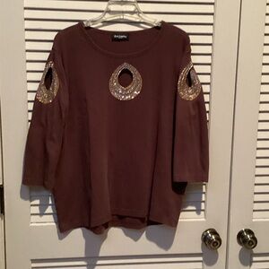 Get Lucky Women’s Embellished Top in Rich Brown